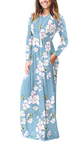 PCEAIIH Women's Maxi Dress Casual Deep V Short Sleeve Floral Ladies Wrap Long Dress with Pockets