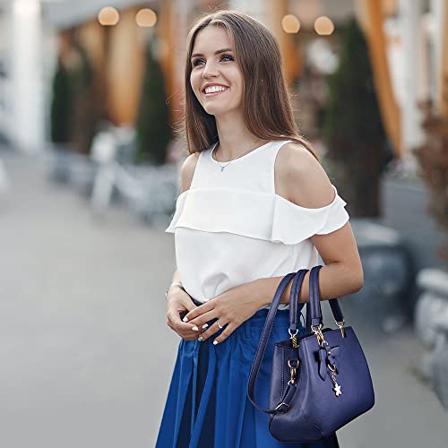 URAQT Womens Handbags, New Top Handle Bag, PU Leather Ladies Shoulder Bag Messenger Bag with Exquisite Metal Pendant, Fashion Tote Bag for Casual & Work, Mother's Day Gift