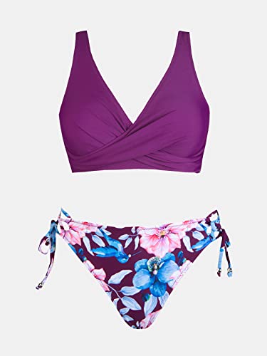 CUPSHE Women's Bikini Set Twist Front Tie Side Bikini Swimsuit Two Piece Swimwear Bathing Suits