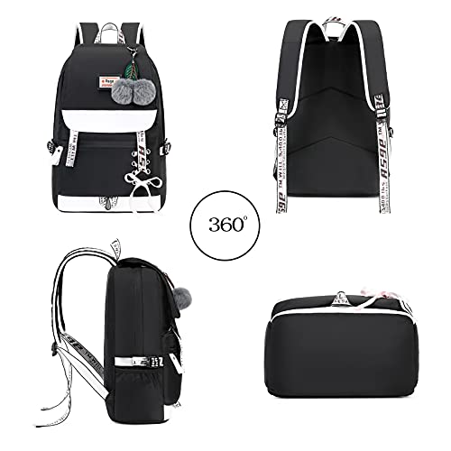 Asge Girls Backpack School Bags for Girls Nylon Waterproof College Rucksack Fashion Casual Daypack Women Bookbag Boys Schoolbag Teenagers Durable Unisex Student Backpacks