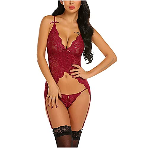 AMhomely Sexy Lingerie for Women Naughty Erotic Outfits Women Elegant Sexy Lingerie Lace Gauze Underwear Bodysuit Suit Slutty Underwears Nightwear Sets for Ladies