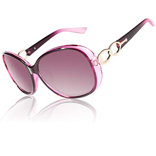 CGID Sunglasses Womens Ladies Polarised Retro Designer Sun Glasses Brown Big Frame Oversized Shades UV Protection Goggles