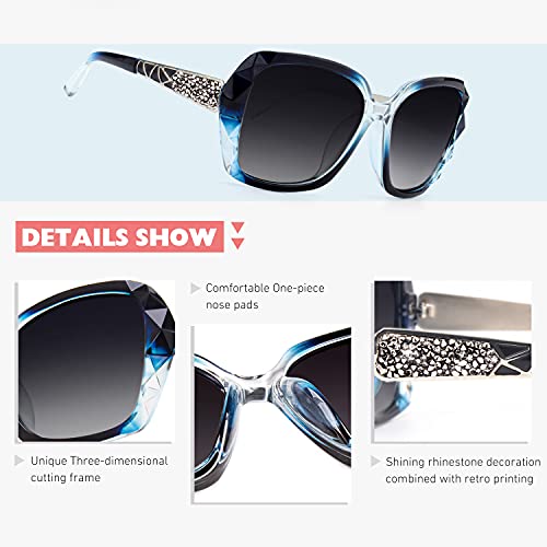 CGID Sunglasses Womens Ladies Polarised Retro Designer Sun Glasses Brown Big Frame Oversized Shades UV Protection Goggles