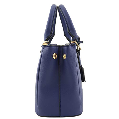 2pcs Set Classic Triple Zip Top Handle Small Satchel Bag with Zip Around Wallet