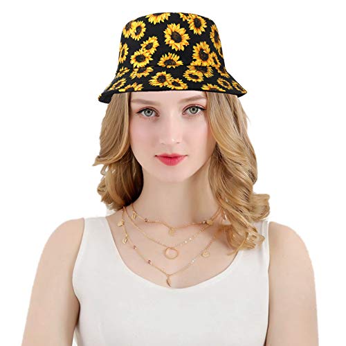 MengPa Unisex Bucket Hat Men Women Summer Travel Sun Fisherman Hats Reversible