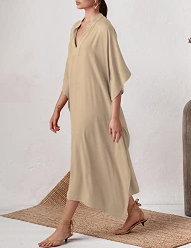Bsubseach Swimsuit Cover Up for Swimwear Women Kaftan Dresses Summer Caftan with Drawstring