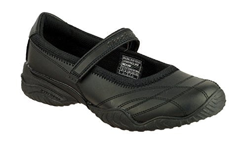 Skechers Girl's Velocity Pouty Mary Janes, Black Smooth Trim