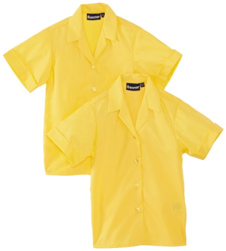 Blue Max Banner Girl's Revere Twin Pack Short Sleeve School Blouse