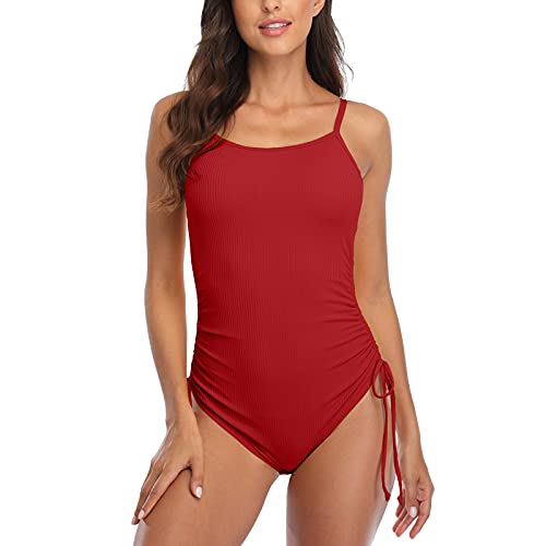 CharmLeaks Women's One Piece Swimming Costume Plunge Cutout Monokini Bathing Suit