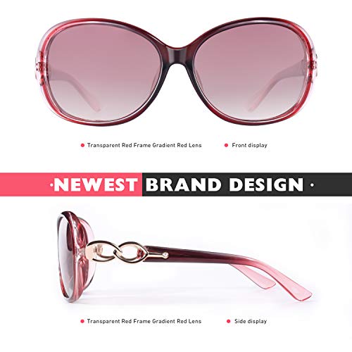 CGID Sunglasses Womens Ladies Polarised Retro Designer Sun Glasses Brown Big Frame Oversized Shades UV Protection Goggles