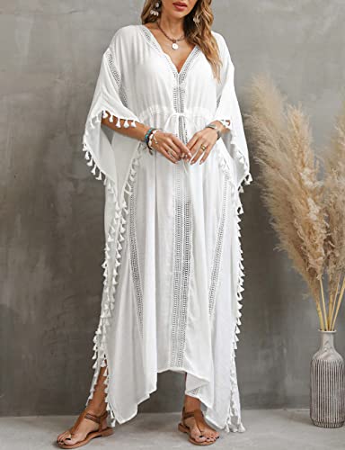 Bsubseach Swimsuit Cover Up for Swimwear Women Kaftan Dresses Summer Caftan with Drawstring