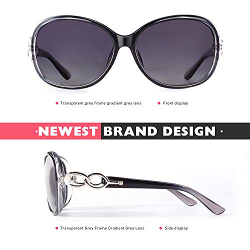 CGID Sunglasses Womens Ladies Polarised Retro Designer Sun Glasses Brown Big Frame Oversized Shades UV Protection Goggles