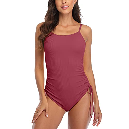 CharmLeaks Women's One Piece Swimming Costume Plunge Cutout Monokini Bathing Suit