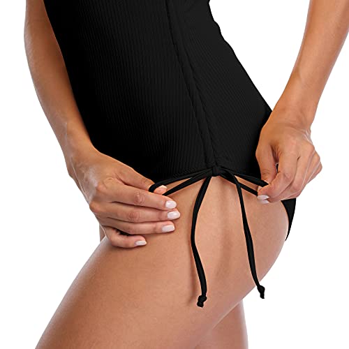 CharmLeaks Women's One Piece Swimming Costume Plunge Cutout Monokini Bathing Suit