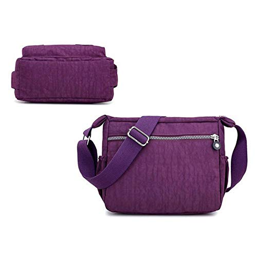 Womens Multi Pocket Casual Canvas Crossbody Bag Travel Purse Messenger Handbag for Shopping Hiking Daily Use