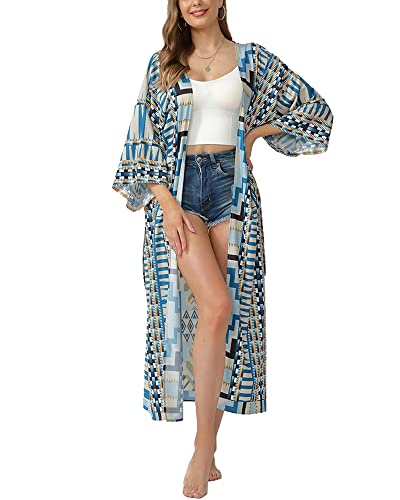 Women Swimsuit Cover Up Bathing Suit Kimono Long Beach Dress Floral Lace Bikini Swim Coverup Sun Protection Clothing