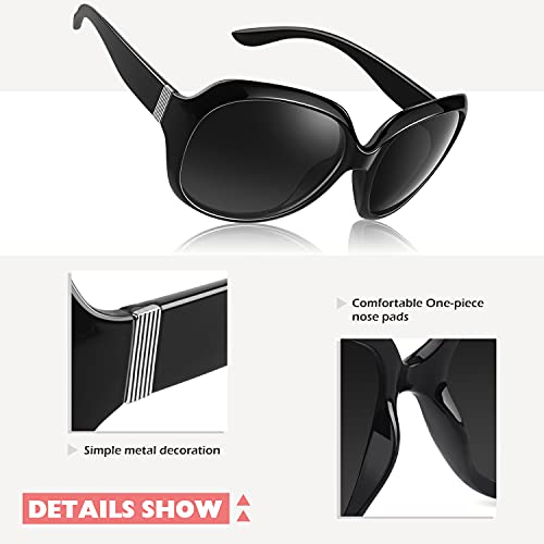 CGID Sunglasses Womens Ladies Polarised Retro Designer Sun Glasses Brown Big Frame Oversized Shades UV Protection Goggles