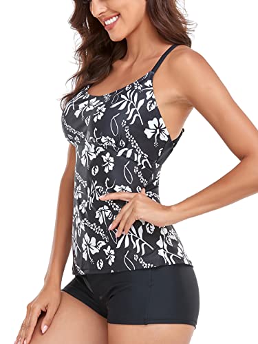 Sixyotie Women’s Swimwear Gradient Color Tankini Set Top with Shorts Low Waist Sporty Swimsuit Bikini