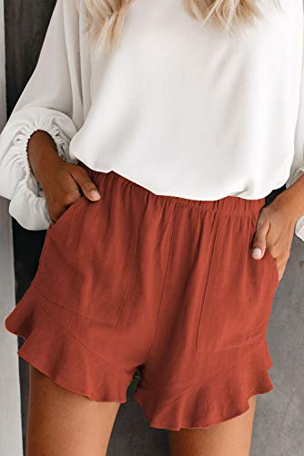 SMENG Ladies Shorts Size 16 Summer Solid Womens Shorts Workout Drawstring Shorts Lounge with Pockets Loose Casual Hot Pants