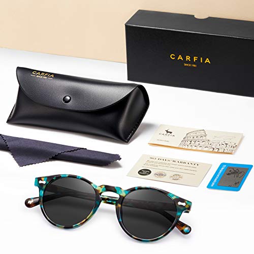 CARFIA Polarised Womens Sunglasses Vintage UV400 Protection Acetate Frame