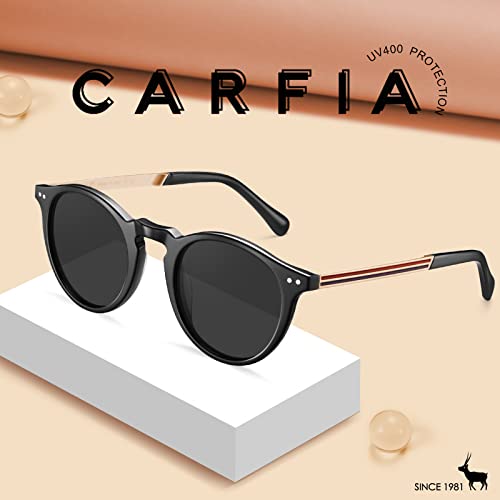 CARFIA Polarised Womens Sunglasses Vintage UV400 Protection Acetate Frame