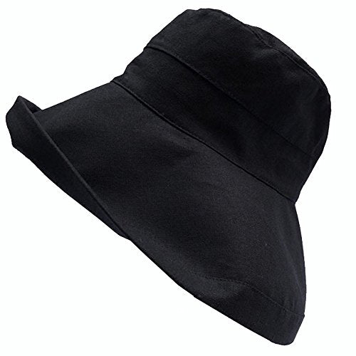 Anycosy Cotton Bucket Hat Women Summer Outdoor Floppy Sun Cap Packable with Big Wide Brim