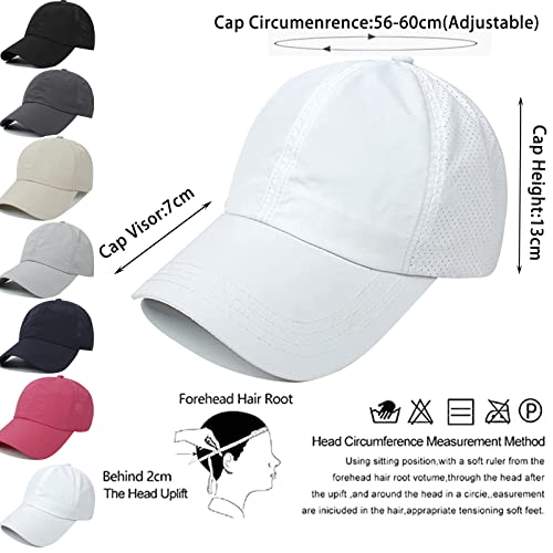 Womens Criss Cross Ponytail Baseball Cap,High Messy Bun Ponycap Quick Drying Mesh Outdoor Sports Hat with Ponytail Hole Adjustable Travel Summer Hat
