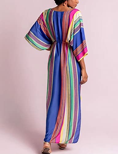 Bsubseach Swimsuit Cover Up for Swimwear Women Kaftan Dresses Summer Caftan with Drawstring