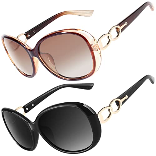 CGID Sunglasses Womens Ladies Polarised Retro Designer Sun Glasses Brown Big Frame Oversized Shades UV Protection Goggles