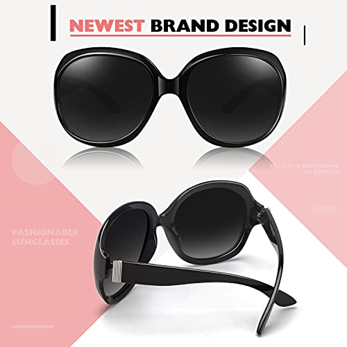 CGID Sunglasses Womens Ladies Polarised Retro Designer Sun Glasses Brown Big Frame Oversized Shades UV Protection Goggles
