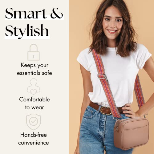 Lily England Ladies Cross Body Bag - Handbag with Adjustable Wide Strap & Gold Purse Chain - Multipurpose Shoulder & Crossbody Bags for Women