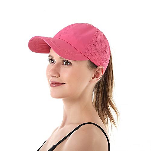 Womens Criss Cross Ponytail Baseball Cap,High Messy Bun Ponycap Quick Drying Mesh Outdoor Sports Hat with Ponytail Hole Adjustable Travel Summer Hat