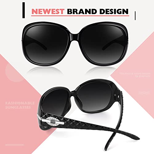 CGID Sunglasses Womens Ladies Polarised Retro Designer Sun Glasses Brown Big Frame Oversized Shades UV Protection Goggles