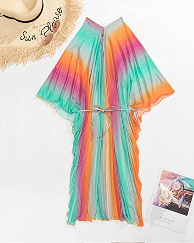 Women Swimsuit Cover Up Bathing Suit Kimono Long Beach Dress Floral Lace Bikini Swim Coverup Sun Protection Clothing