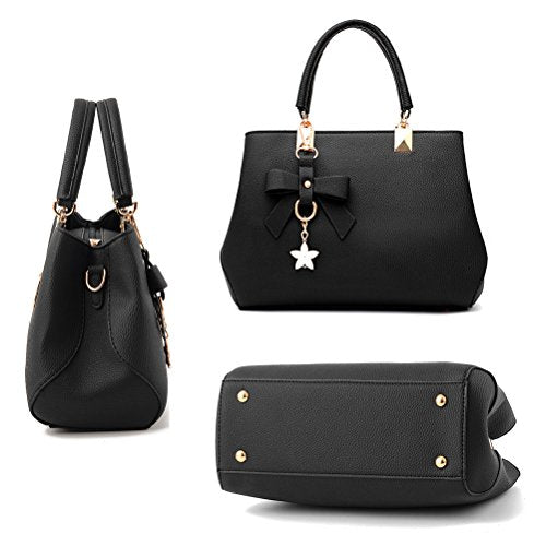 URAQT Womens Handbags, New Top Handle Bag, PU Leather Ladies Shoulder Bag Messenger Bag with Exquisite Metal Pendant, Fashion Tote Bag for Casual & Work, Mother's Day Gift