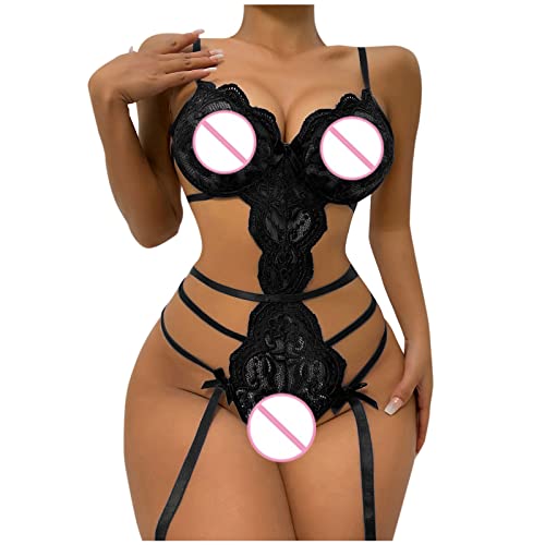 AMhomely Lingerie for Women Naughty Lace Lingerie Teddy Bodysuit Lingerie