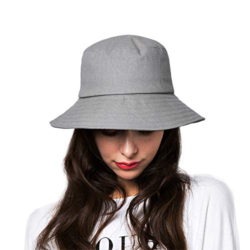 Anycosy Cotton Bucket Hat Women Summer Outdoor Floppy Sun Cap Packable with Big Wide Brim