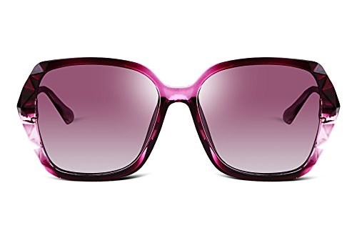 FEISEDY Oversized Polarised Square Sunglasses Sparkling Composite Large Frame Ladies Sunglasses Classic Womens Sunglasses