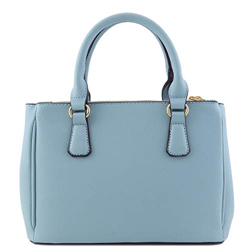 2pcs Set Classic Triple Zip Top Handle Small Satchel Bag with Zip Around Wallet