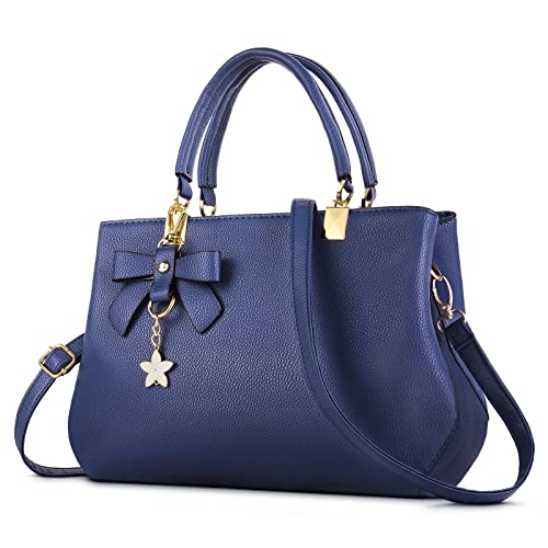 URAQT Womens Handbags, New Top Handle Bag, PU Leather Ladies Shoulder Bag Messenger Bag with Exquisite Metal Pendant, Fashion Tote Bag for Casual & Work, Mother's Day Gift