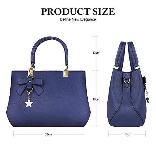 URAQT Womens Handbags, New Top Handle Bag, PU Leather Ladies Shoulder Bag Messenger Bag with Exquisite Metal Pendant, Fashion Tote Bag for Casual & Work, Mother's Day Gift