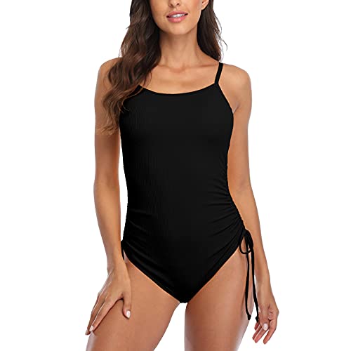 CharmLeaks Women's One Piece Swimming Costume Plunge Cutout Monokini Bathing Suit