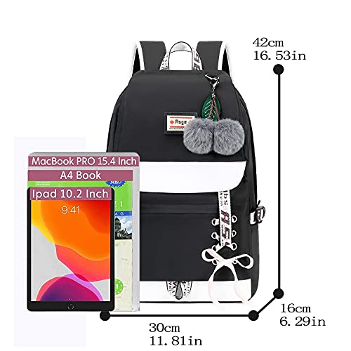 Asge Girls Backpack School Bags for Girls Nylon Waterproof College Rucksack Fashion Casual Daypack Women Bookbag Boys Schoolbag Teenagers Durable Unisex Student Backpacks