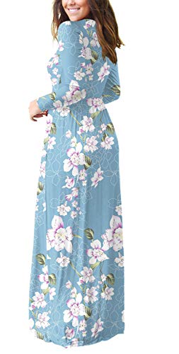PCEAIIH Women's Maxi Dress Casual Deep V Short Sleeve Floral Ladies Wrap Long Dress with Pockets