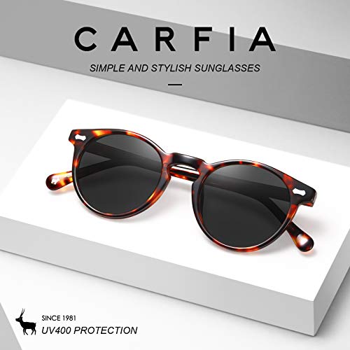 CARFIA Polarised Womens Sunglasses Vintage UV400 Protection Acetate Frame