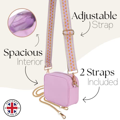 Lily England Ladies Cross Body Bag - Handbag with Adjustable Wide Strap & Gold Purse Chain - Multipurpose Shoulder & Crossbody Bags for Women