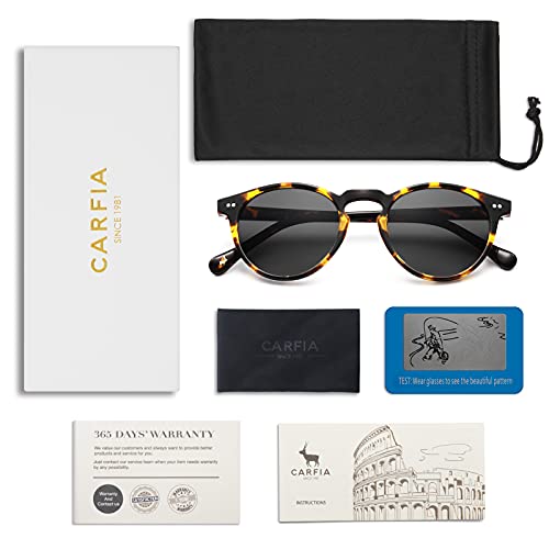 CARFIA Polarised Womens Sunglasses Vintage UV400 Protection Acetate Frame