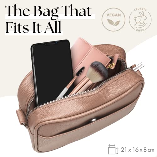 Lily England Ladies Cross Body Bag - Handbag with Adjustable Wide Strap & Gold Purse Chain - Multipurpose Shoulder & Crossbody Bags for Women