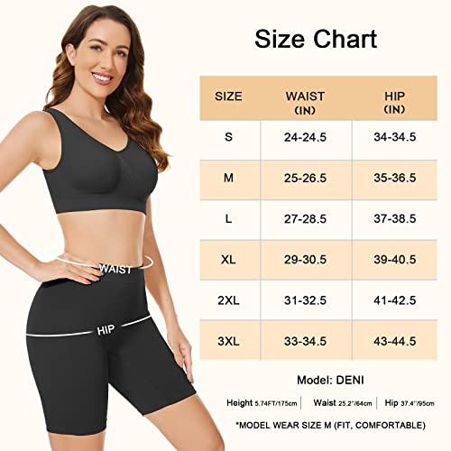 SIHOHAN Womens Slip Shorts Comfortable Short Pants Ultra Soft Seamless Long Briefs for Under Dresses Leggings and Yoga