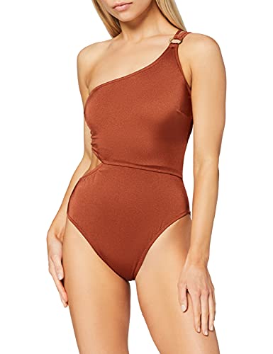 Iris & Lilly Women's One Shoulder Cut Out Swimsuit
